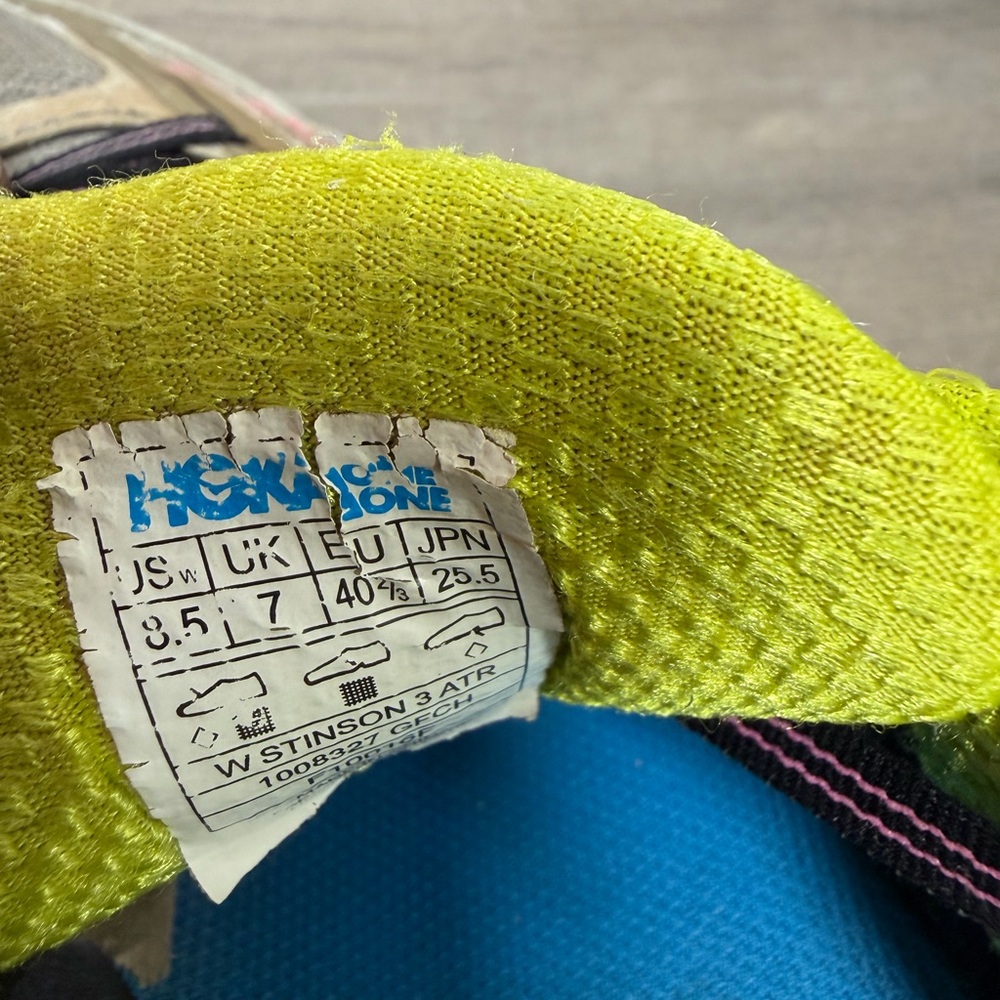 Use women Hoka One One Stinson 3 ATR trail running shoes size 8.5 - Picture 8 of 9